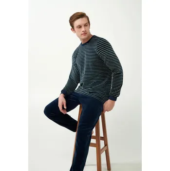 Pánské pyžamo Vamp Sametové pánské pyžamo s manžetami 21961