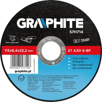 Brusný kotouč Graphite Kovový brusný kotouč 115 x 6,4 x 22.2 mm, 27 A30-S-BF