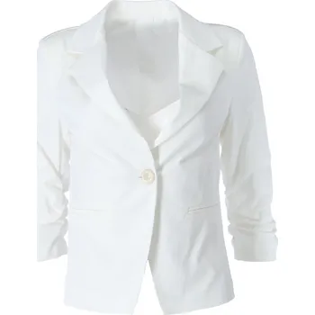Dámské sako Sako řasený rukáv 6077 barva: bílá, Velikost: M