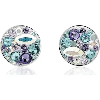 Náušnice JSB Bijoux Extramix Purple Swarovski® (Ag925/1000; 1,72 g, mix barev, kulaté)