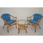 Axin Trading s.r.o. Ratanová sedací souprava Subaliu - polstry tyrkysový melír