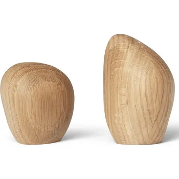 Mlýnek na koření Sada slánky a pepřenky CAIRN, sada 2 ks, světle hnědá, dřevo, ferm LIVING - doprava zdarma od 2999 Kč