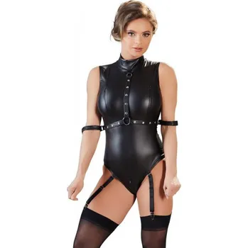 Dámské erotické body Černé body Bondage, XL