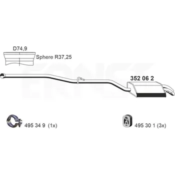Tlumič výfuku Zadní tlumič výfuku ERNST 352062