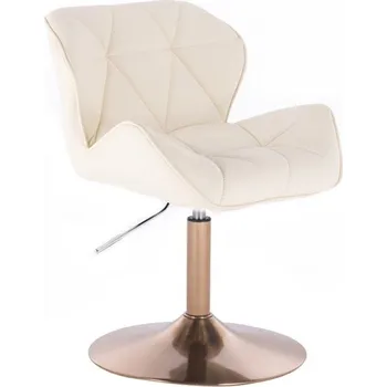 LuxuryForm DESIGN Kosmetická židle MILANO na zlatém talíři - krémová