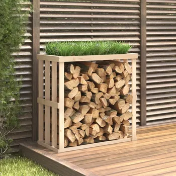 vidaXL Venkovní stojan na dřevo 108 x 52 x 106 cm masivní borovice