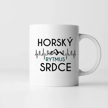 Žertovný předmět Horský rytmus srdce - hrnek s potiskem