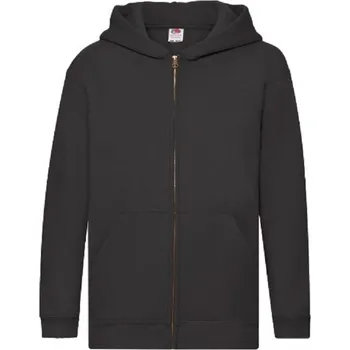 Chlapecká mikina detska-levna-mikina-kapuce-zip-cerna Barva: Black -černá, velikost: 152