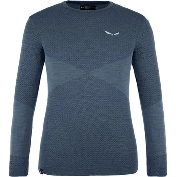 Běžecké oblečení Salewa Zebru Medium Warm AMR K L/S Tee dark denim - 140