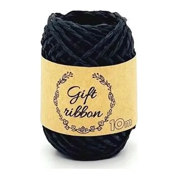 Stuha Dárková vázací stuha (Gift ribbon), papírová, černá barva - šíře 2mm, délka 10m (zn. MFP)