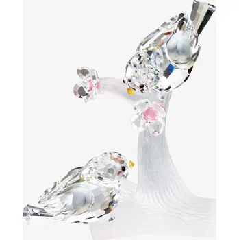 Skleněná figurka Ptačí námluvy z českého křišťálu Preciosa