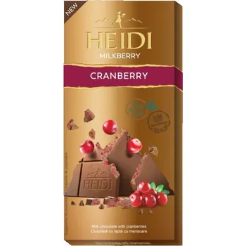 Čokoláda Heidi Milkberry Mléčná čokoláda s brusinkami 80 g