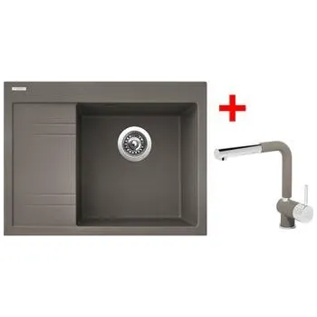 Granitový dřez Sinks RIM 650 P Truffle + Mix 3 P GR