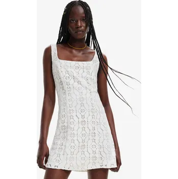 Dámské šaty Smetanové dámské krajkové šaty Desigual Newcastle - Dámské DESIGUAL bílá 2273091