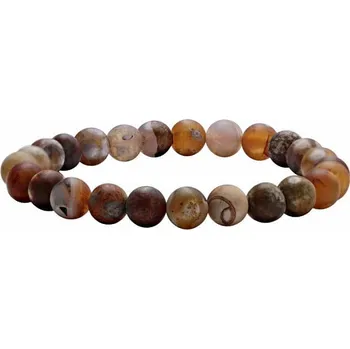 Náramek Achát ohnivý náramek matné korálky obvod cca 16 až 22 cm