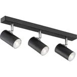 Argon Stropní bodové světlo Noah, černé/chrom, ocel, trojité - Stínidlo - délka 41 cm, šířka 4 cm, výška 2 cm; hlava svítidla - délka 9 cm, Ø 5 cm černá, chrom 3 x 5 W LED - Doprava zdarma
