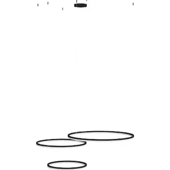 Moderní lustr Halo 120+100+80 CCT černá s dálkovým ovládáním