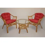 Axin Trading s.r.o. Ratanová sedací souprava Subaliu - polstry vínový melír