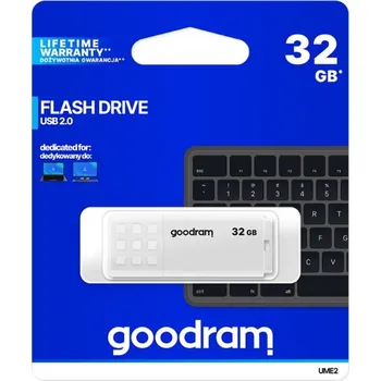 USB flash disk GOODRAM UME2 WHITE USB 2.0 32GB Goodram USB flash disk, USB 2.0, 32GB, UME2, bílý, UME2-0320W0R11, USB A, s krytkou