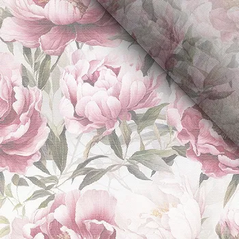 Měkký tyl květiny světlé 148