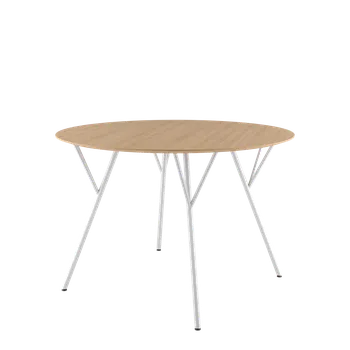 Jídelní židle Jídelní stůl Trivi TR-T730/1100-N0 (nohy bílý nástřik, deska březová překližka ?110 cm)