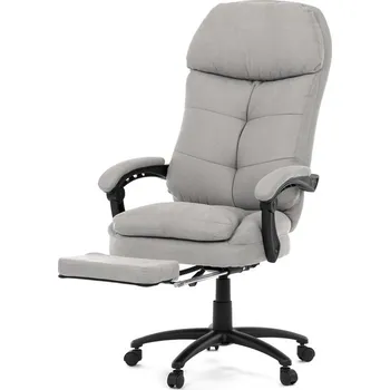 Kancelářské křeslo JONES s podnožkou — látka, světle šedá