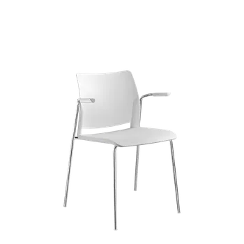 Jídelní židle Konferenční židle TREND 530-N4,BR (podnož chrom, sedák i opěrák plast, područky, stohovatelná)