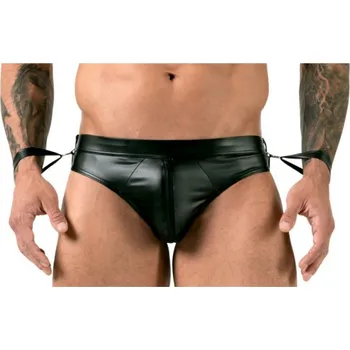 Pánské erotické prádlo Černé slipy s pouty Calvin, L