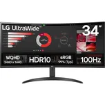 LG 34WR50QK-B 34"W VA LED 3440x1440 5M:1 5ms 300cd DP HDMI 100Hz