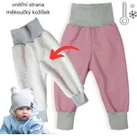 Esito (ušito v ČR) Dívčí rostoucí zimní softshellové kalhoty Esito s umělým kožíškem růžové