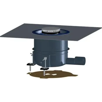 Sprchová vanička FlexBox, kompletní instalační sada pro ploché sprchové vaničky s krytkou z nerezové oceli