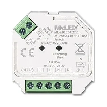 Ovladač světel McLED RF přijímač do krabičky pro stmívání svítidel, max. 400W/230VAC