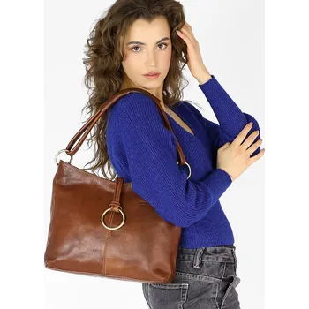 Kabelka Marco Mazzini Kožená kabelka Mazzini 416MM hnědá