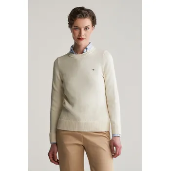 Dámský svetr SVETR GANT CLASSIC COTTON C-NECK CREAM