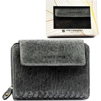 Peněženka Elegantní peněženka na karty a mince ze stínované přírodní kůže Barva: Šedá