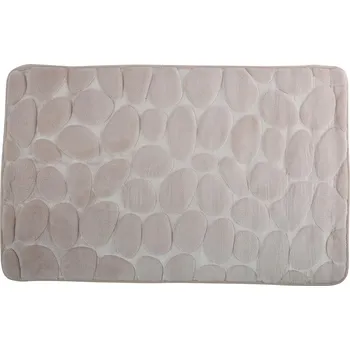 Koupelnová předložka MSV koupelnová předložka PEBBLES, béžová, PU pěna, protiskluzová, 40 x 60 cm