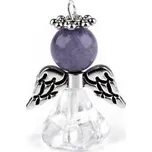 Anděl pro štěstí s minerálem, v krabičce v češtině, slovenštině a angličtině - 1 ks - 2 (Cz) avanturín modrý