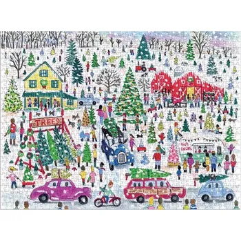 Puzzle Galison puzzle farma s vánočními stromky 1000 dílků