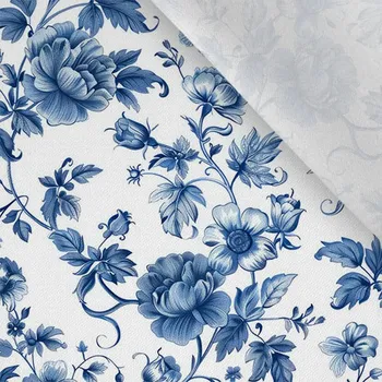 Bavlna premium NELA blue flowers