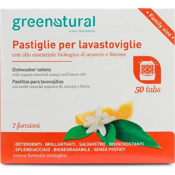 Přípravek do myčky Greenatural Tablety do myčky na nádobí pomeranč a citrón 50ks Greenatural Tablety do myčky na nádobí pomeranč a citrón 50ks
