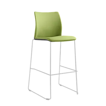 Jídelní židle Barová židle TREND 528-Q-N0 (podnož bílá, čal. sedák i opěrák plast, stohovatelná)