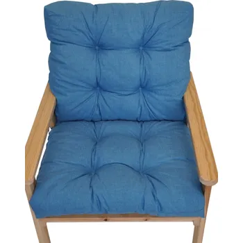 Podsedák Axin Trading s.r.o. Polstr na zahradní křeslo s nízkým opěradlem - látka tyrkysový melír