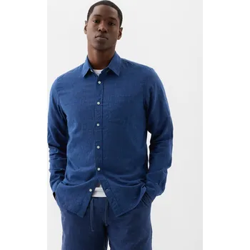 Pánská košile GAP Lněná košile standard fit - Pánské GAP modrá 2695090