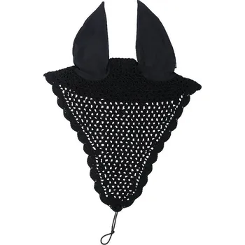 Koňská maska proti hmyzu Čabraka na uši QHP Lungo dlouhá černá vel. full