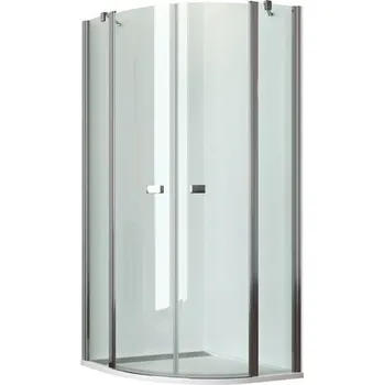 Kout 1/4kruh s dvoudílnými dveřmi š. 800 až 1000 mm, v. 2000 mm, R550, aluchrom/sklo 6 mm čiré, úprava AP, D15