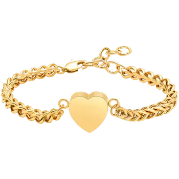 Přívěsek Náramek s přívěskem Heart - Zlatý