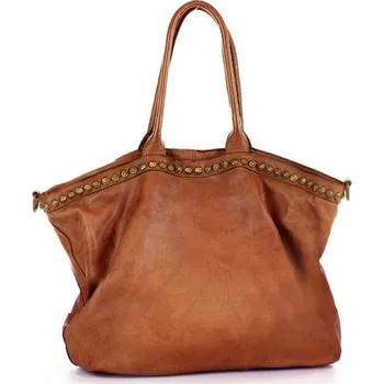 Kabelka GENUINE LEATHER Kožená kabelka přes rameno Mazzini M95 camel