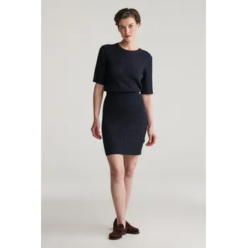 Dámská sukně SUKNĚ GANT TEXTURED KNITTED SKIRT EVENING BLUE