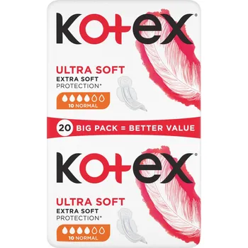 Menstruační vložka KOTEX Ultra Soft Dámské hygienické vložky Normal 20 kusů