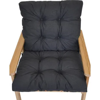 Podsedák Axin Trading s.r.o. Polstr na zahradní křeslo s nízkým opěradlem - látka tmavě šedý melír